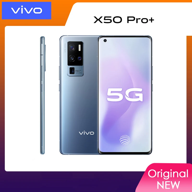 Оригинальный VIVO X50 Pro + плюс 5G смарт телефон Snapdragon 865 6 56 дюймов 120 Гц 2376x1080P AOMLED 50MP
