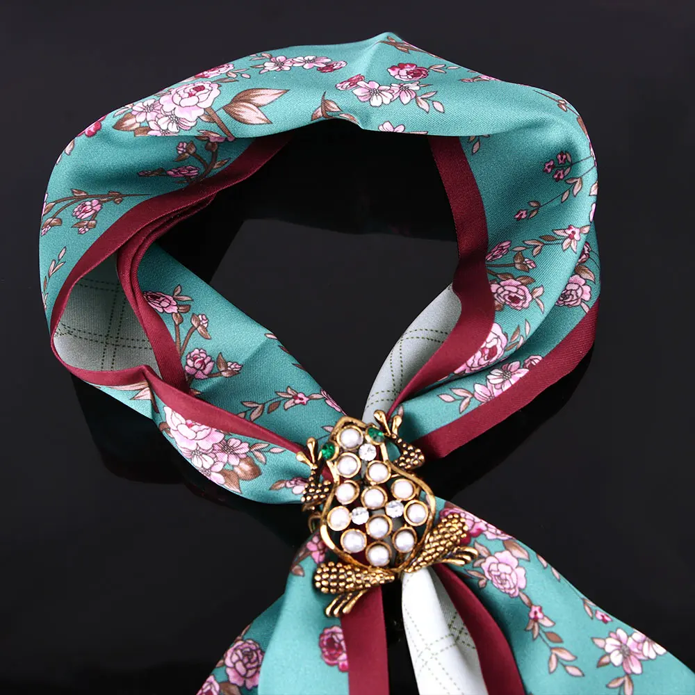 Горячая Мода для женщин Ретро лягушка Бриллиантовая жемчужная шаль-кольцо шарфы