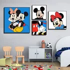 Картина на холсте с изображением Диснея Микки Мауса, Персонажа Микки и Минни, Настенная картина для украшения гостиной