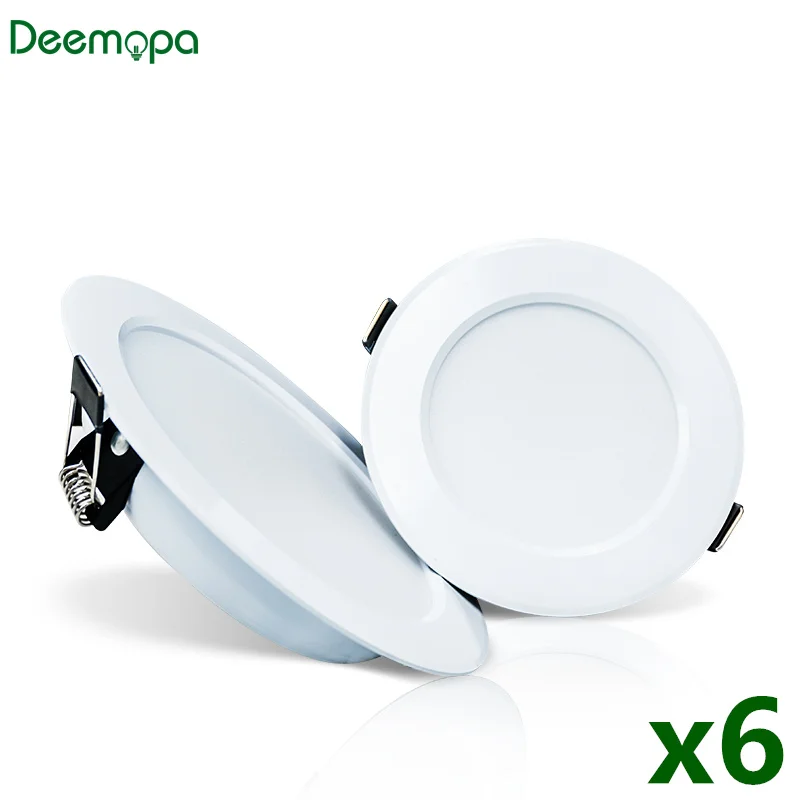 

6pcs/lot LED Downlight 3W 5W 7W 9W 12W 15W LED Lamp AC 220V Spotlight Recessed Round LED Panel Light Indoor Lighting Down light