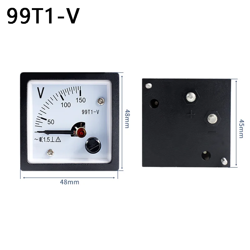 

99T1-V pointer 48*48 mm AC voltmeter 250V 300V 450V 500V 48x48mm analog volt meter