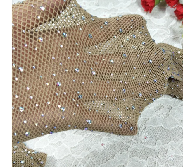 Ажурные колготки блестящие женские черные сетчатые трусики с блестящим