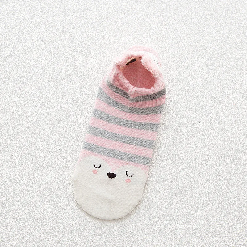 2 шт., женские короткие носки Kawaii, осенне-зимние носки для кошек, собак, кроликов, короткие носки-башмачки с изображением животных, милые хлопковые японские носки, Размер 35
