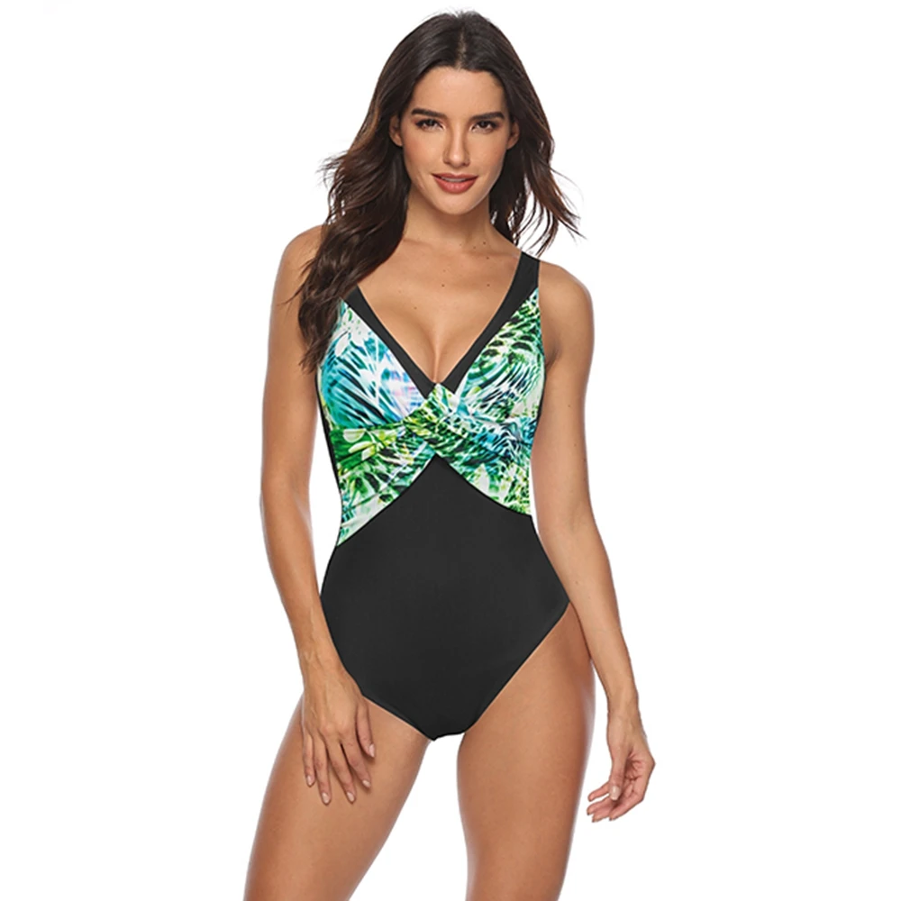 

Sexy Black One Piece Large Swimsuits Body Closed Plus Size Swimwear Push Up 2020 Bathing Suit For Pool Beach Women Swimming Suit