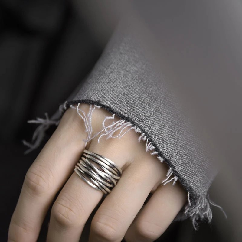Бижутерия винтажные медные кольца для мужчин и женщин Регулируемый размер