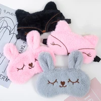 cute plush fox bunny sleeping eye mask soft and skin friendly shading sleep eye covers for children aldult to sleep better