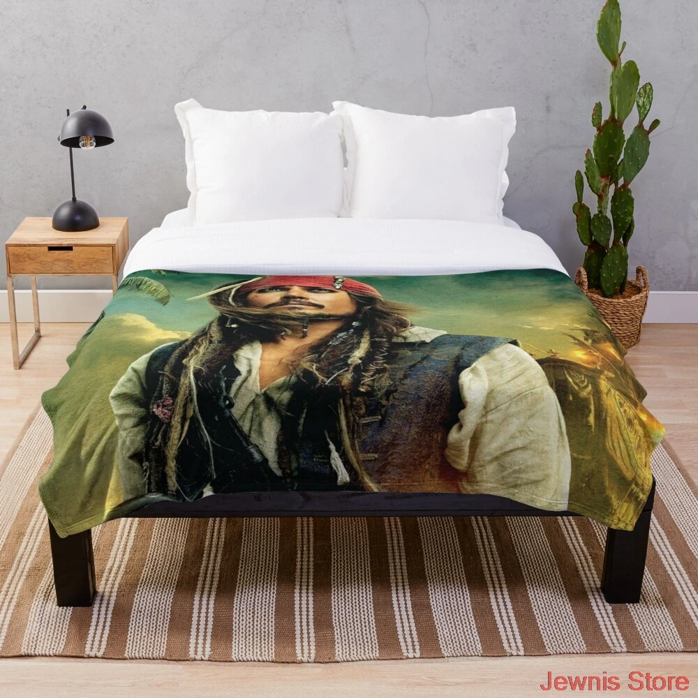 

Jack Sparrow Fluch der Karibik Kino Film Decke Druck auf Nachfrage Dekorative Sherpa Decken für Sofa bett Geschenk