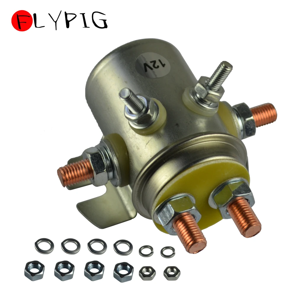 

Universal 12V Continuous Heavy Duty Switch Relay Solenoid Contactor For Prestolite & Ramsey Winch Electric Golf Cart 6 Terminal