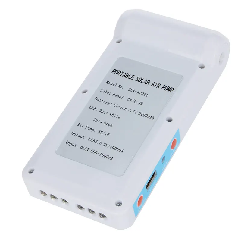 

New Portable Solar Power Panel Waterproof fish tank Aquarium Oxygenator aeration Air Pump Oxygen Generator USB Power Bank