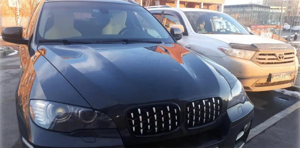 Для BMW X5 E70 X6 E71 Алмазная решетка Метеор стиль передний бампер Стайлинг