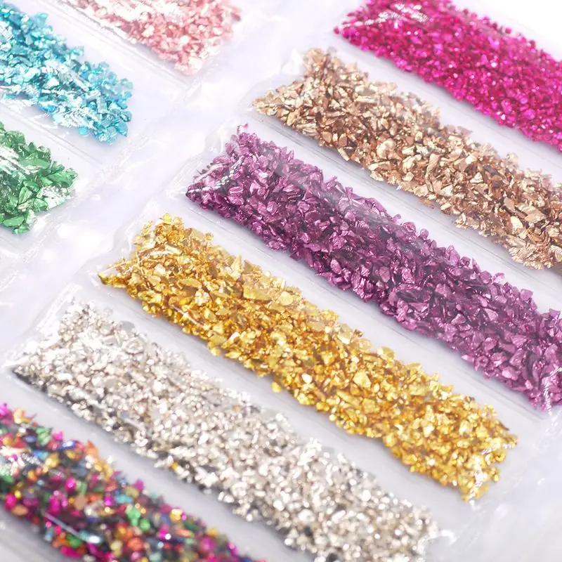 

1 Set Broken Glass Stones Crystal UV Epoxy Resin Filler DIY Nail Art Decorations