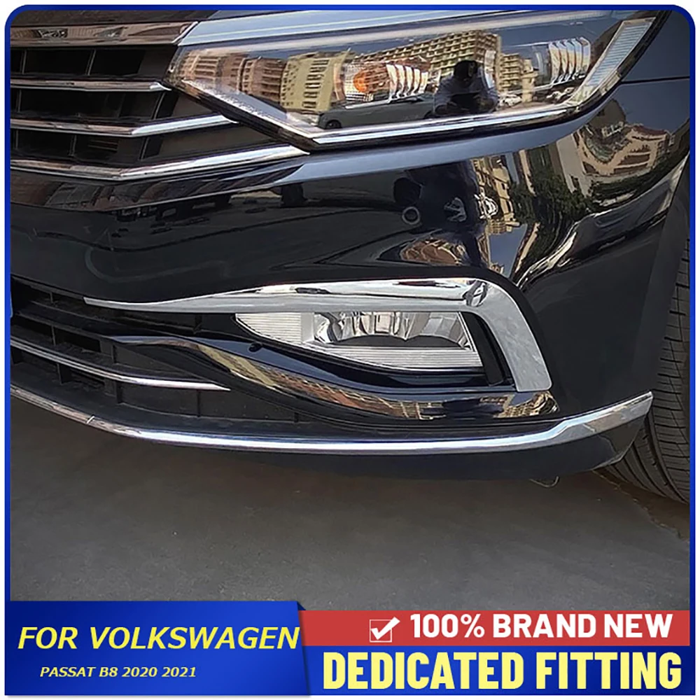 

For Volkswagen Passat B8 2020 2021 Car External Headlight Eyebrow Cover Trims Front Fog Lamp Frame Cover Sticker Auto Parts