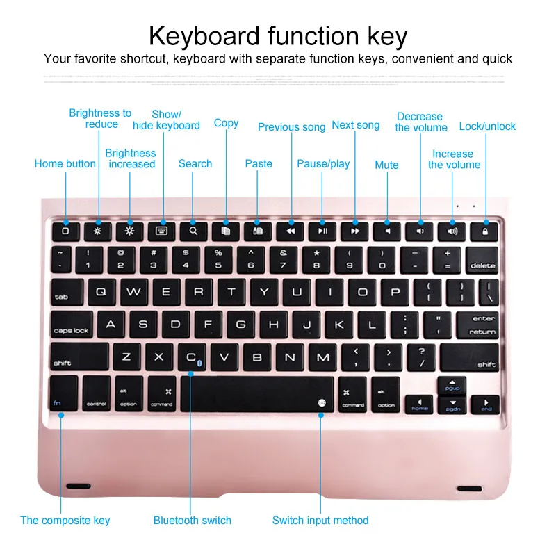 

Wireless Keyboard Case Cover for IPad 9.7 for IPad 1 2 Stand Shell Bluetooth Automatic Connection Bluetooth Keyboard