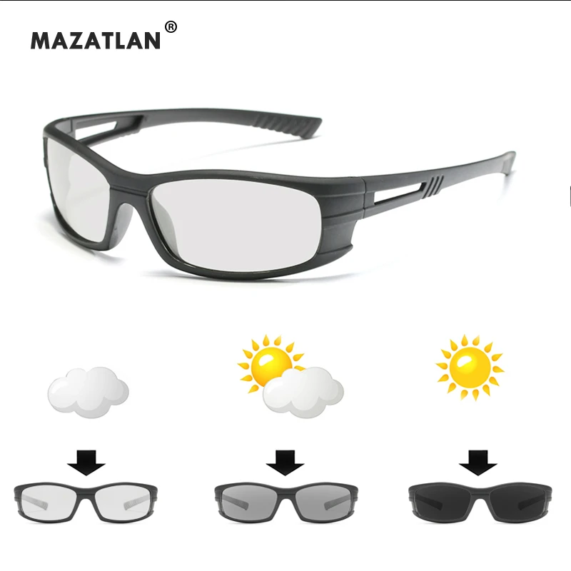Квадратные фотохромные солнцезащитные очки мужские поляризованные для рыбалки