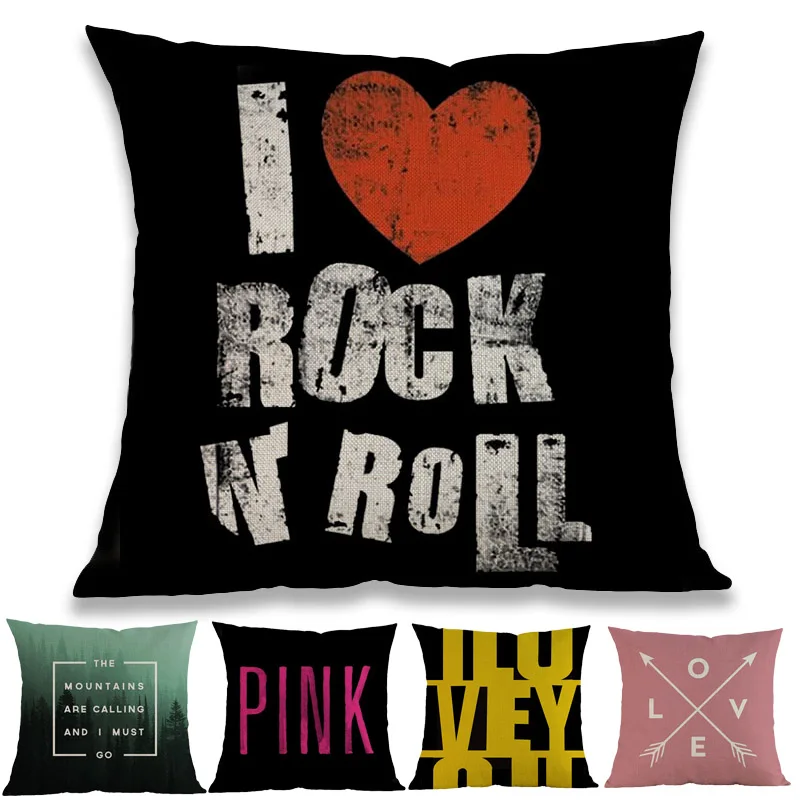 Наволочка для подушки украшение дома с цитатами на английском языке надписью Love