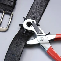 leather belt punch plier 6 differents hole revolve sewing machine bag setter tool eyelet puncher for watchband cards