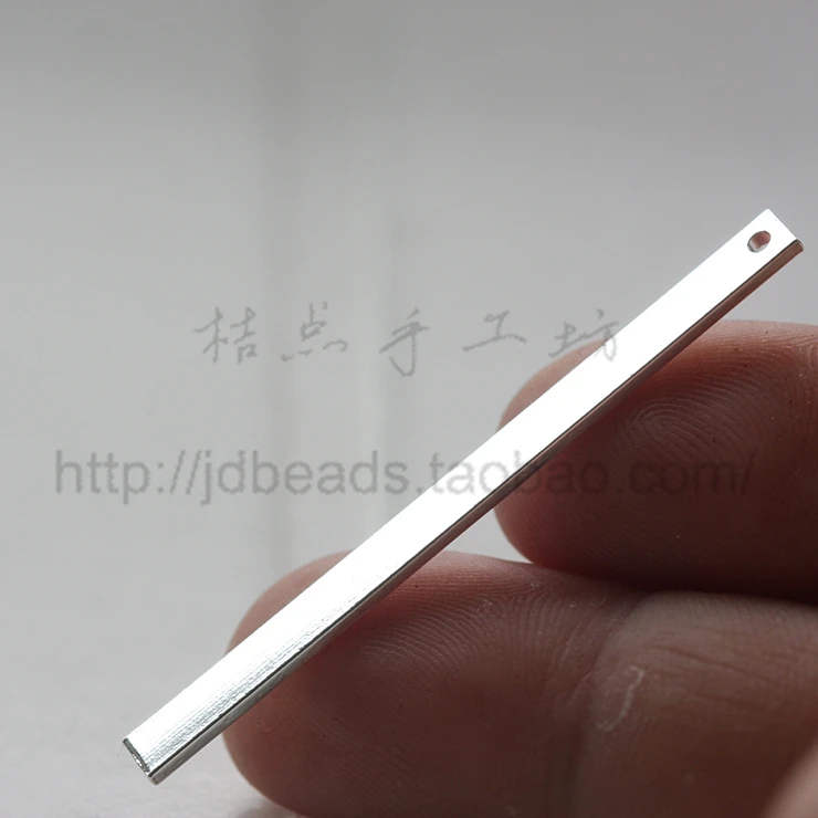 Подвески с твердой латунной основой-прямоугольник 48x4 мм (3586C)