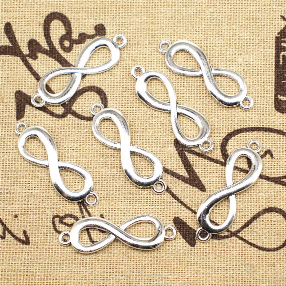 

Heart Pendant 12x40mm Infinity Symbol Connector Antique Silver Color 5pcs