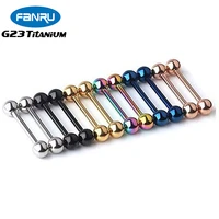 f136 double titanium ball straight barbell 14g tongue ring 12 20mm sex tongue piercing bar g23 body piercing fashion jewelry