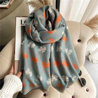 winter cashmere thick scarf hijab women print pashmina warm blanket shawl warps bufanda female design 18065cm stoles echarpe