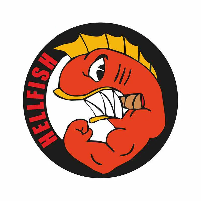 

Popular Car Stickers for Hellfish Logo Vinyl Car Sticker Graffiti Decal Trunk Motorcycle Windshield Decoration 13 Cm X 12.9cm