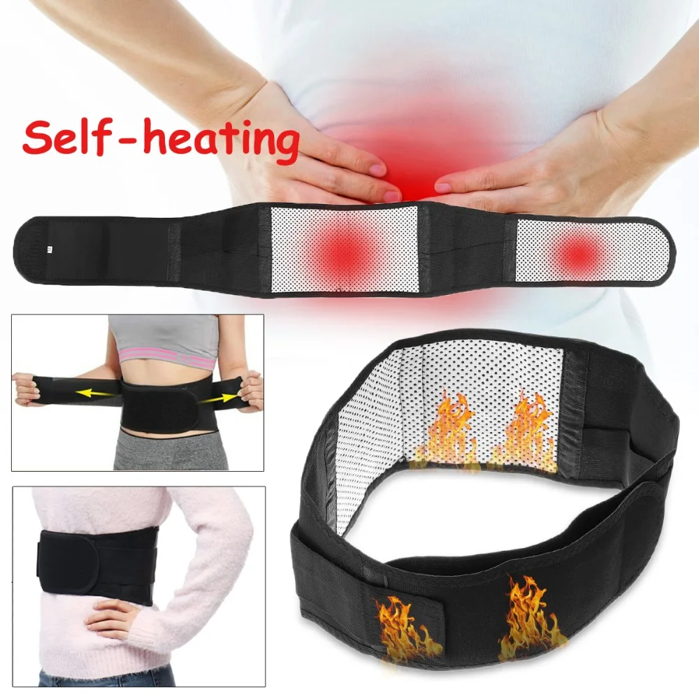 

Tourmaline Self-heating Magnetic Therapy Heat Waist Belt Support Brace Adjustable Lumbar Back Pain Relief Massage Health Care