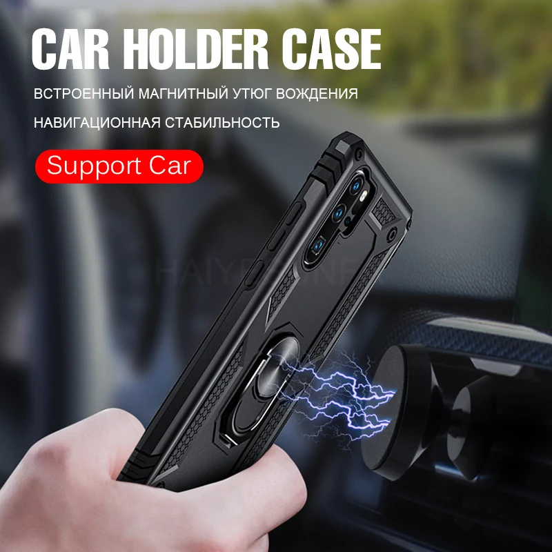 Luxury Magentic Ring Shockproof Phone Case For Huawei Mate 30 P30 Pro Y7 P Smart 2019 Silicone Cover 20X P20 Lite Coque |