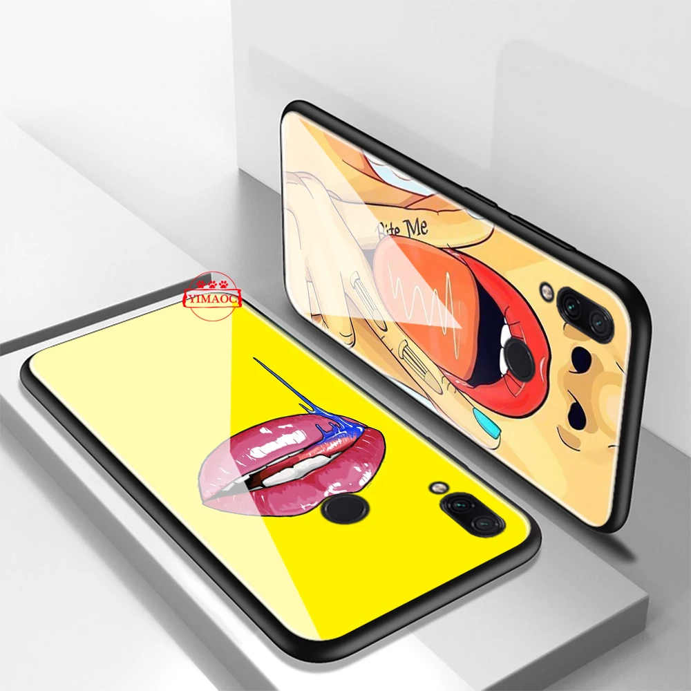 Платье для девочек с принтом Красной чехол поцелуем губ Стекло Xiaomi 8 Lite 9 A1 A2 5X 6X F1