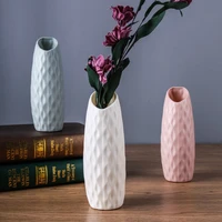 creative drop resistant vase european style decoration plastic vase creative nordic color vase color imitation glaze vase