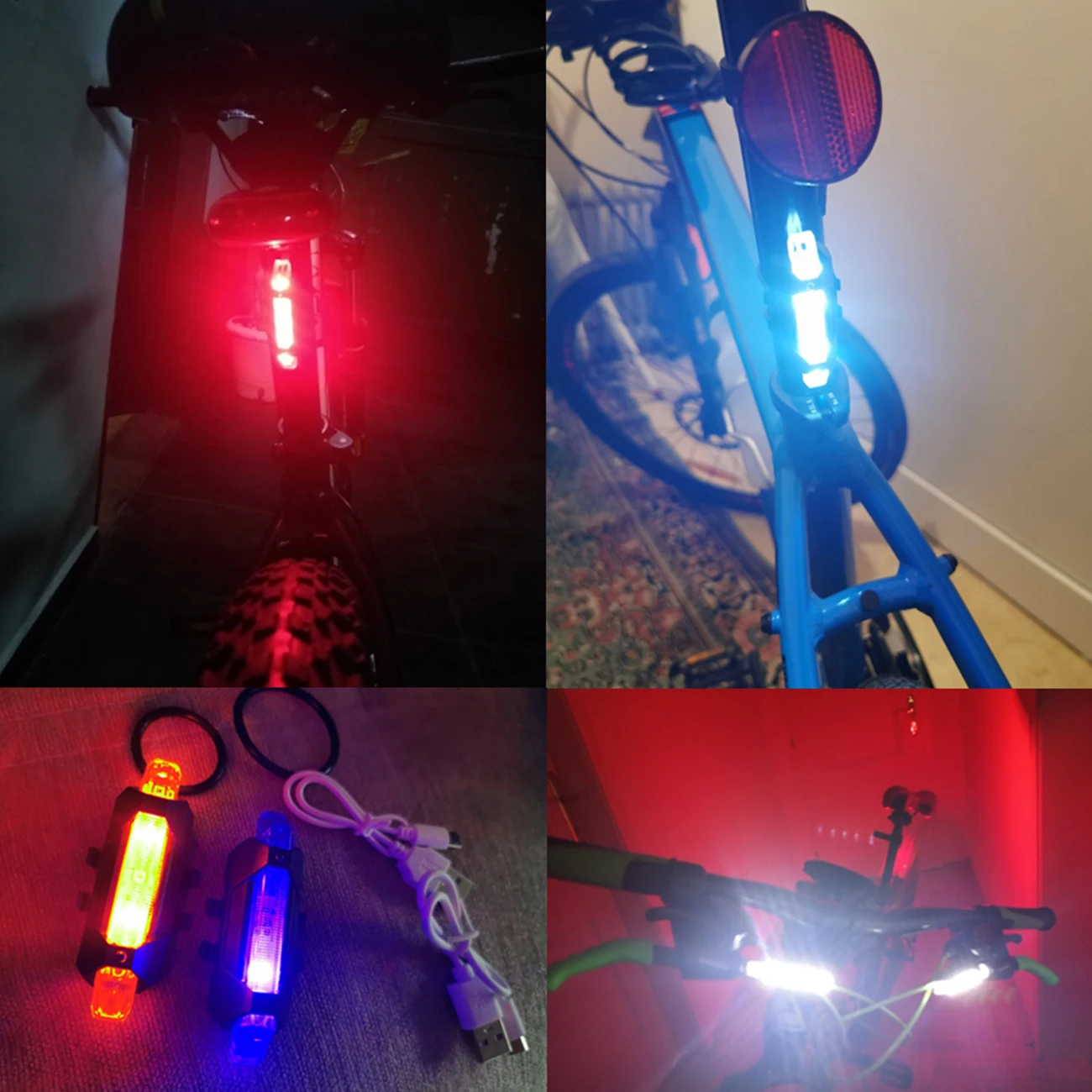 

USB Rechargeable Bike Light 5LED Front Back Rear Tail Lights Cycling Safety Warning Light Waterproof Bicycle Lamp Flashlight