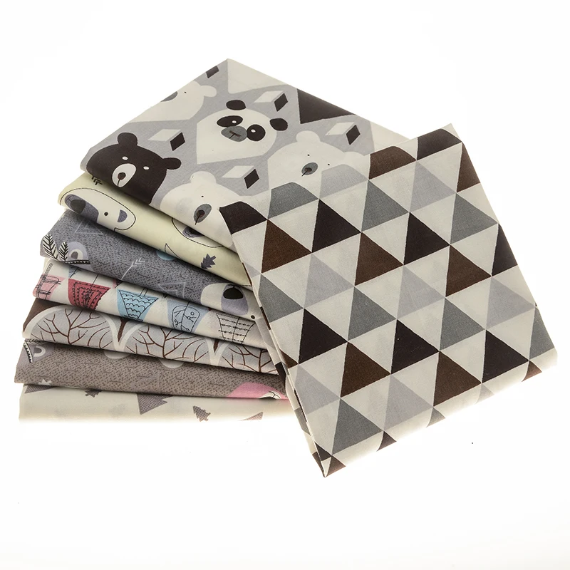 Новая ткань с принтом мультяшного белого медведя материалы ручной работы из