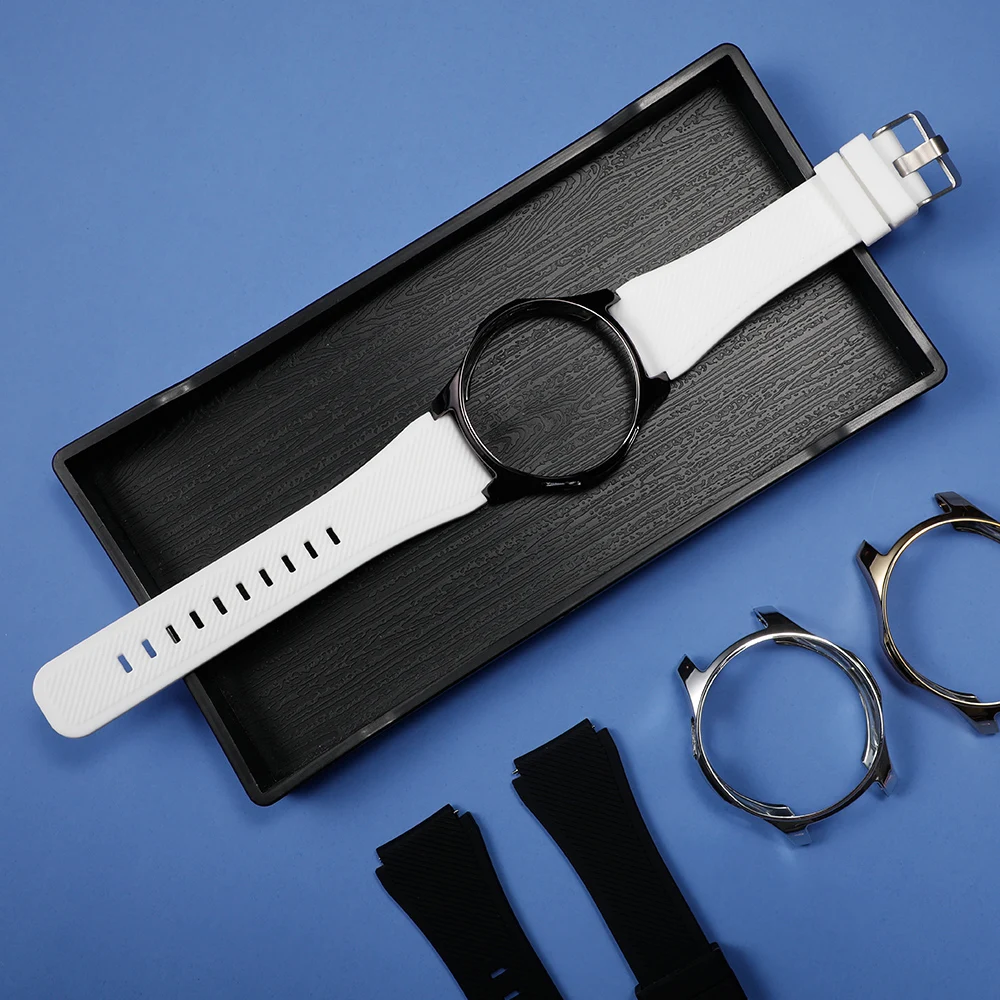Ремешок+ чехол для samsung gear S3 Frontier ремешок для Galaxy watch 46 мм 42 м 22 мм ремешок для часов Универсальный защитный ремешок аксессуары для часов 20
