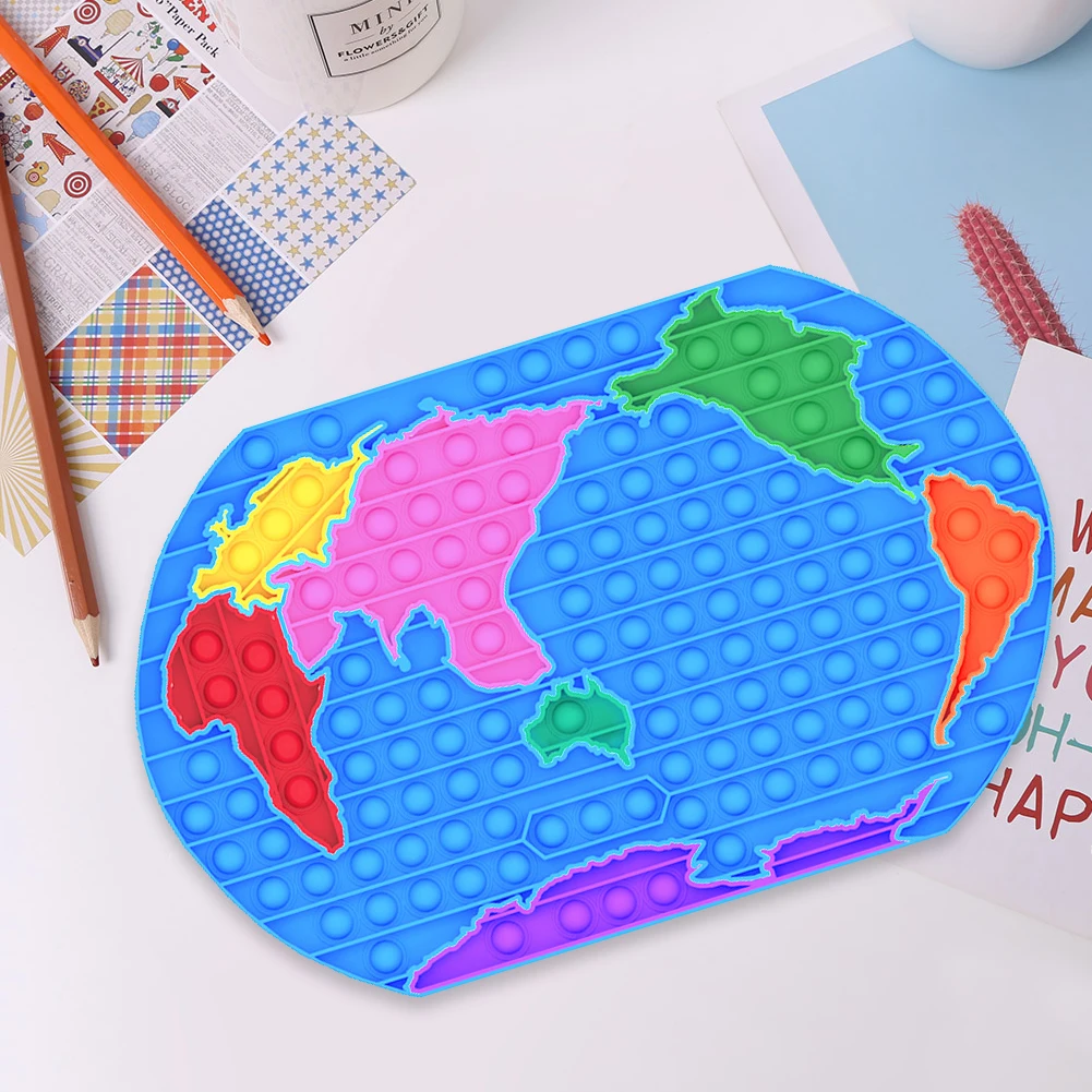 

Игрушки для снятия стресса с вышивкой пузырьки расслабляющие игрушки Карта мира тренировка концентрации обучающая игрушка для снятия стре...