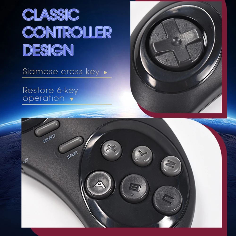 Беспроводная игровая консоль для Sega Genesis Game Stick совместимая с HDMI 900 + Поддержка игр