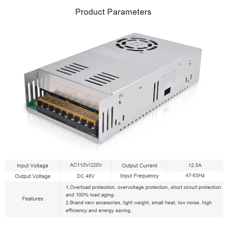 Шпиндель ЧПУ 500 Вт Φ Импульсный блок питания Драйвер шагового двигателя 55 мм
