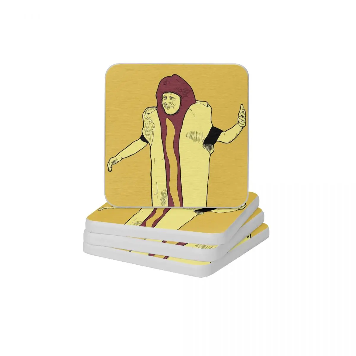 

Hot Dog Car Crash I Think You Should Leave Diatom Square Round Shape Coaster Non-slip Cup Bonsai Mat Soap Pad Diameter 10cm