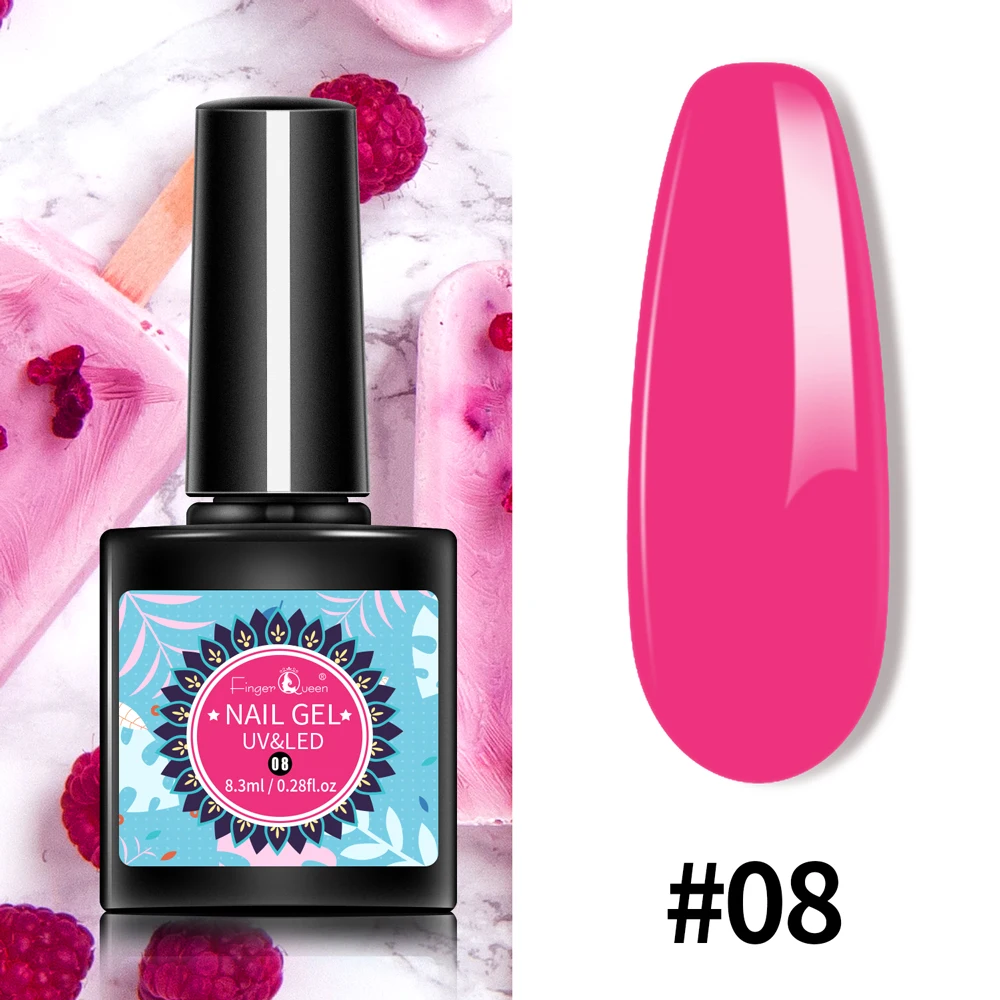 

Fingerqueen Nail Gel Summer Color Glitter Sequins Matte Effect Long Lasting Nail Art Design Nail UV Gel Set