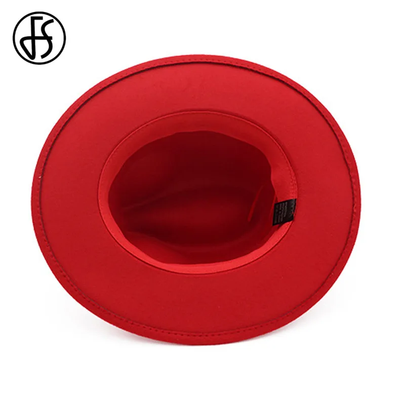 FS унисекс шерстяной фетр джаз черный Шапки для Для мужчин Fedora с лентой женщин