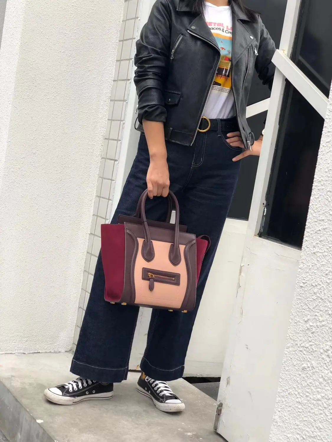 

free shipping 2020 the new style fashion trapeze geniune cow leather women handbag one shoulder bag crossbody bag 5 color 2 size