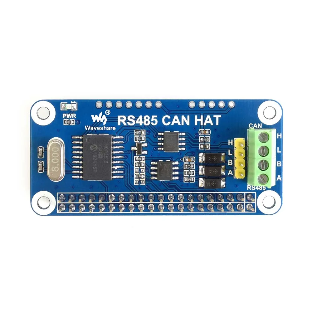 Плата Waveshare RS485 CAN для Raspberry Pi Zero/Zero W/Zero WH/2B/3B/3B + встроенный контроллер CAN: MCP2515 485