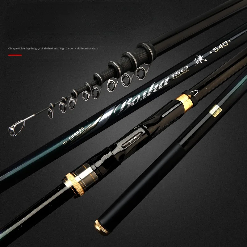 Carbon Fishing Rods Spinning Telescopic Carp Winter Fishing Rods Straight Strong Waist Ceramic Guide Ring Pesca Mare Fishing enlarge