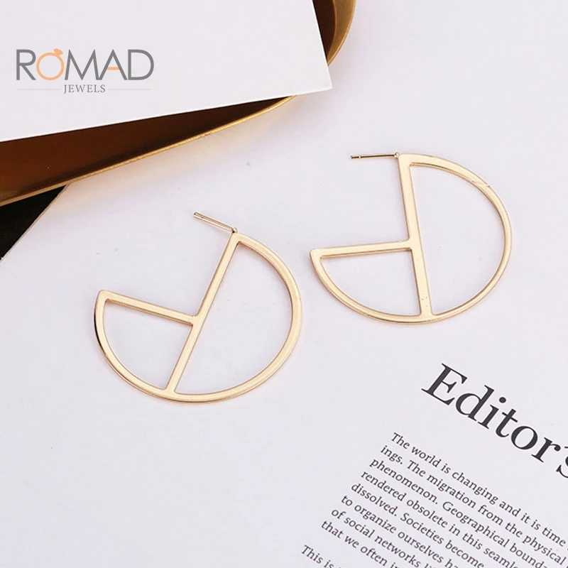 

ROMAD Small Korean Style Irregular All-match Earrings 2020 New Gold Color Hoops Earrings For Women Fashion Jewelry Wholesale#