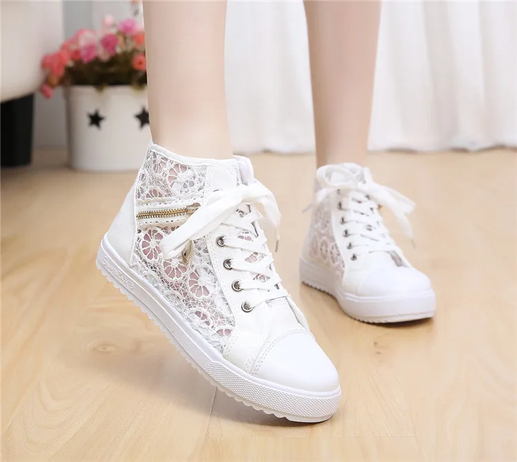 Женская обувь летняя повседневная парусиновая с вырезами дышащая на плоской