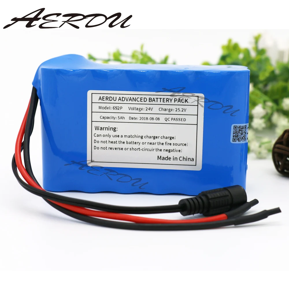 AERDU 6S2P 5Ah 25.2V 18650 LiIon Battery Pack 24v Rechargeable for Electric Scooter Toys Drill Ebike Motorcycle with BMS | Электроника