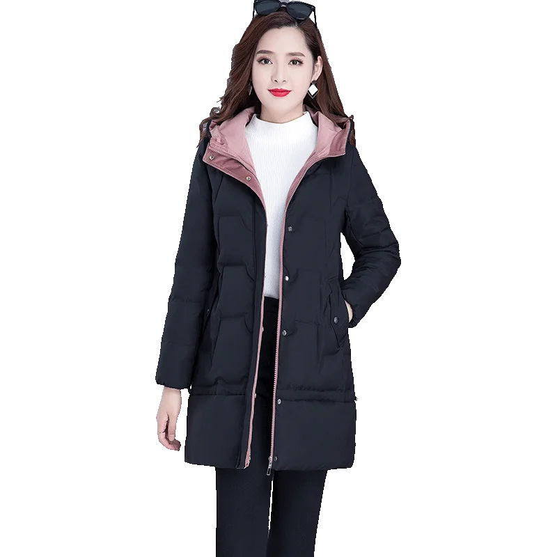

2020 new winter cotton padded clothes, women's middle and long down cotton clothes, loose bread clothes, thickened cotton padded