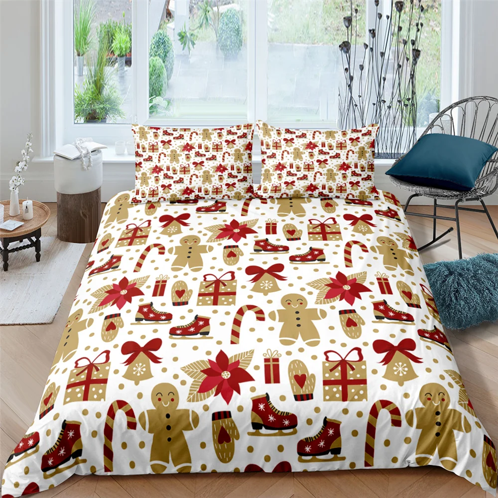 

Merry Christmas Bedding Set Gift Cute Kawaii 3D Print Comforter Luxury Queen King Single Size Duvet Cover Set Home Textile Decor