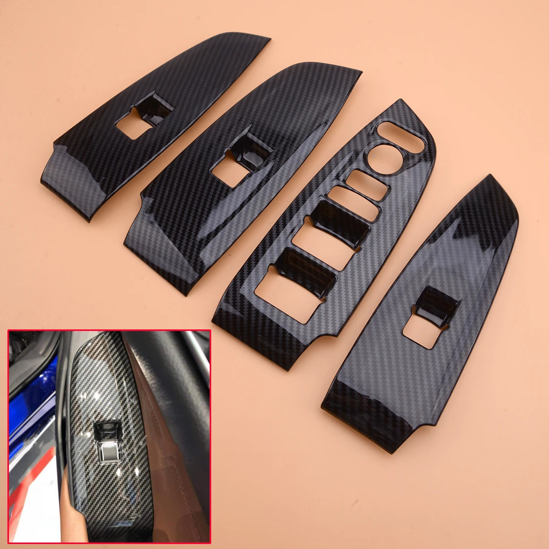 

4 шт., внутренняя крышка окна из углеродного волокна для Honda Accord 2018-2019