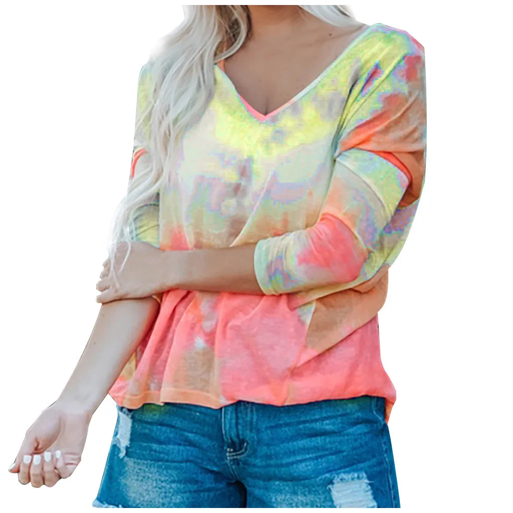 Корейский стиль одежда с принтом Женская Осенняя толстовка V образным вырезом