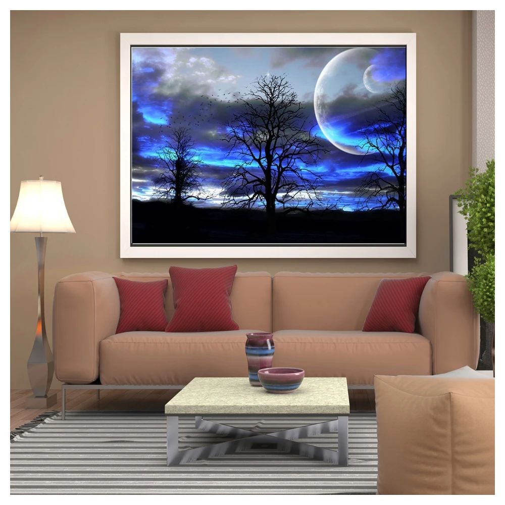 

5D Landscape Diamond Painting Mosaic Full Round Diamond Diamond Embroidery Seaside Landscape Plant Picture Home Decoration Gift
