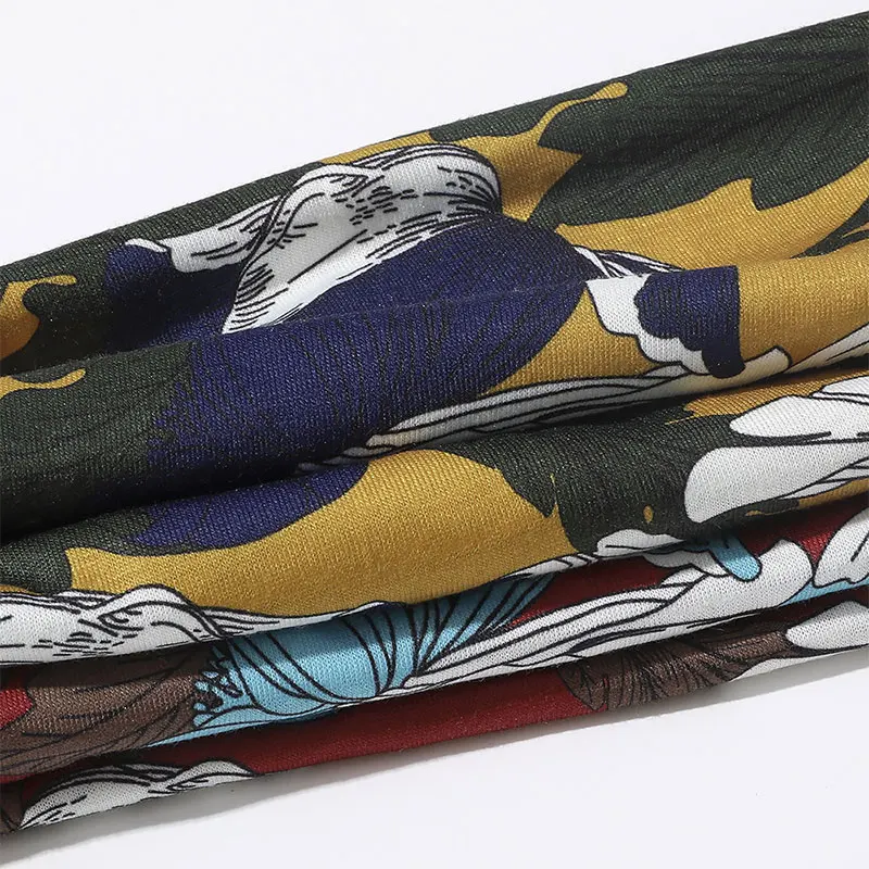 Женская широкая лента для волос спортивная с цветочным принтом эластичные